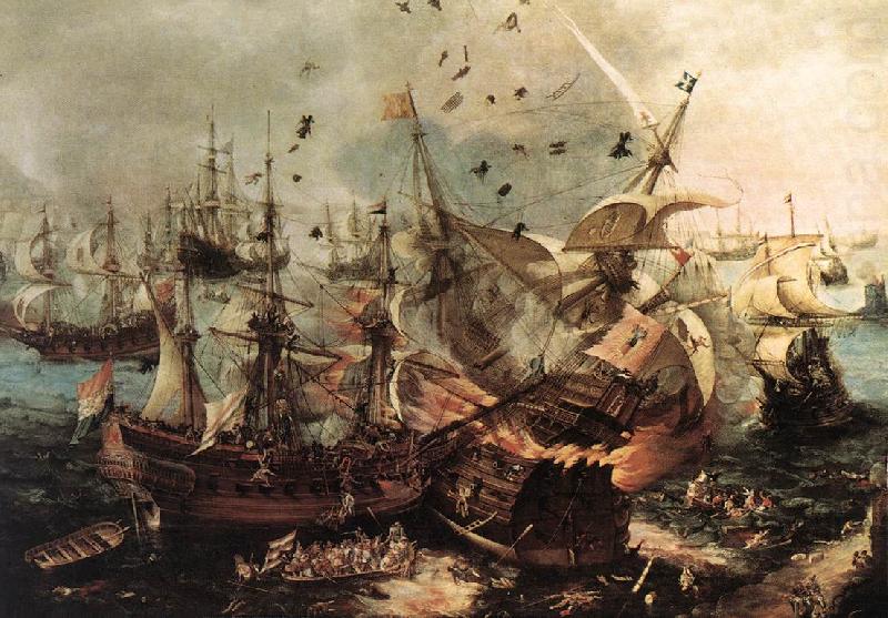 VROOM, Hendrick Cornelisz. Battle of Gibraltar qe china oil painting image